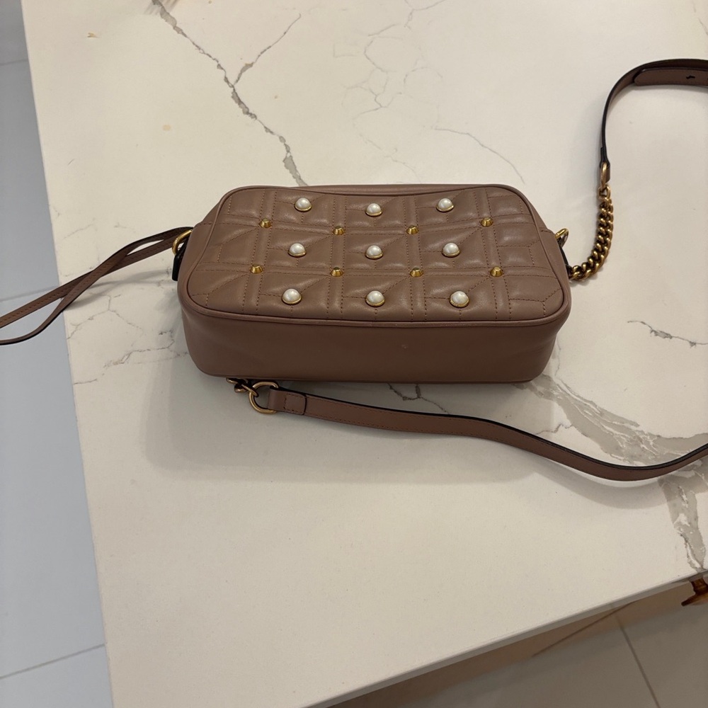 Elegant Brown Quilted Crossbody Bag